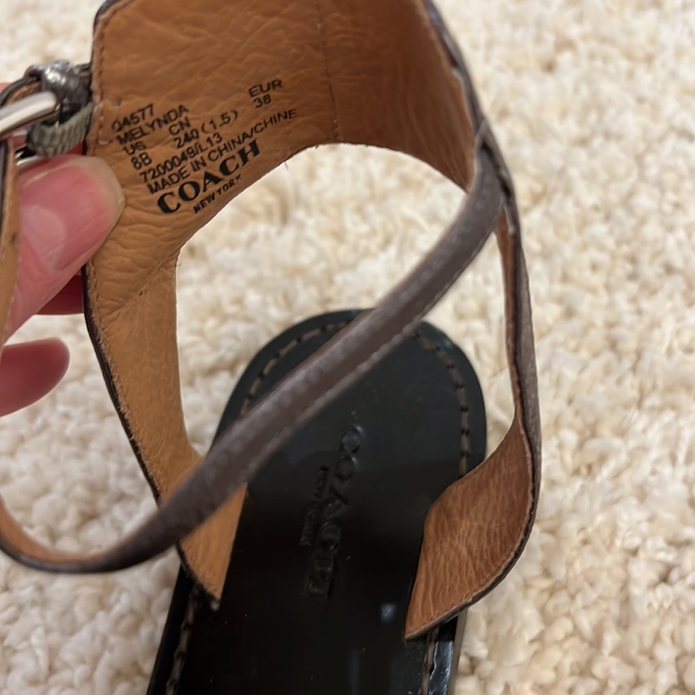Coach silver sandals, worn once. - Picture 4 of 5